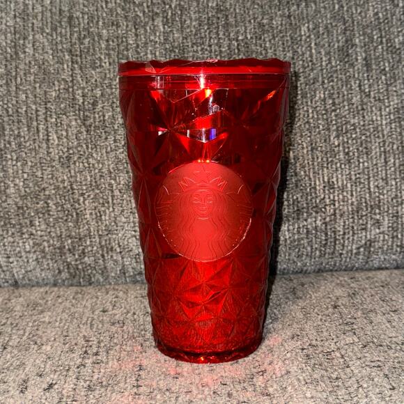 Starbucks Holiday 2023 Red Prism Crystal Tumbler Cold Cup No Straw Included 16oz - Picture 1 of 6